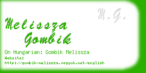 melissza gombik business card